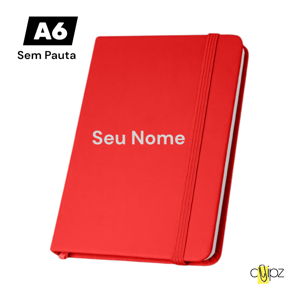 Bloco de Anotação Sem Pauta Personalizado – Caderno de Bolso com Nome A6 Capa Dura 160 Páginas em Oferta na Shopee