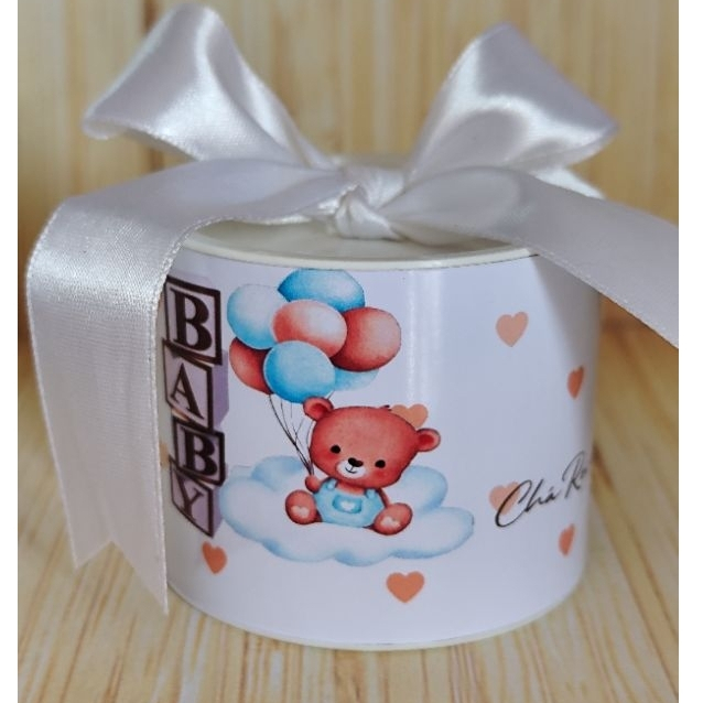 Kit Tubolatas 5x6 Personalizadas Ursinho |Chá revelação |Lembrancinha maternidade |Chá de bebê