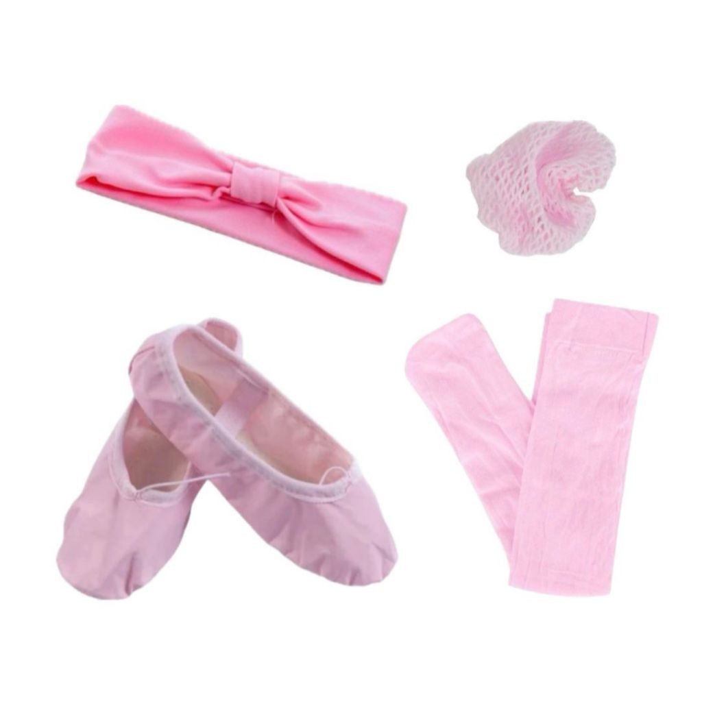 Kit Ballet 4 Itens : Meia, Sapatilha , Rede e Faixa