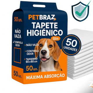 Tapete Higiênico Descartável para Cachorro Fralda Pet 60x60 Xixi Cão Médio Pequeno Unidad…
