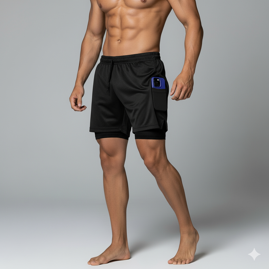 Bermuda Short fit Masculina Academia Corrida c/ Compressão Elastano
