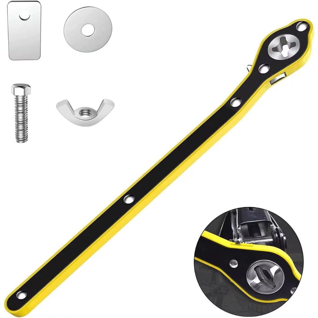 Chave Catraca para Macaco Sanfona de Carro Jack Universal Automotivo Portátil Mecânico + Adaptador