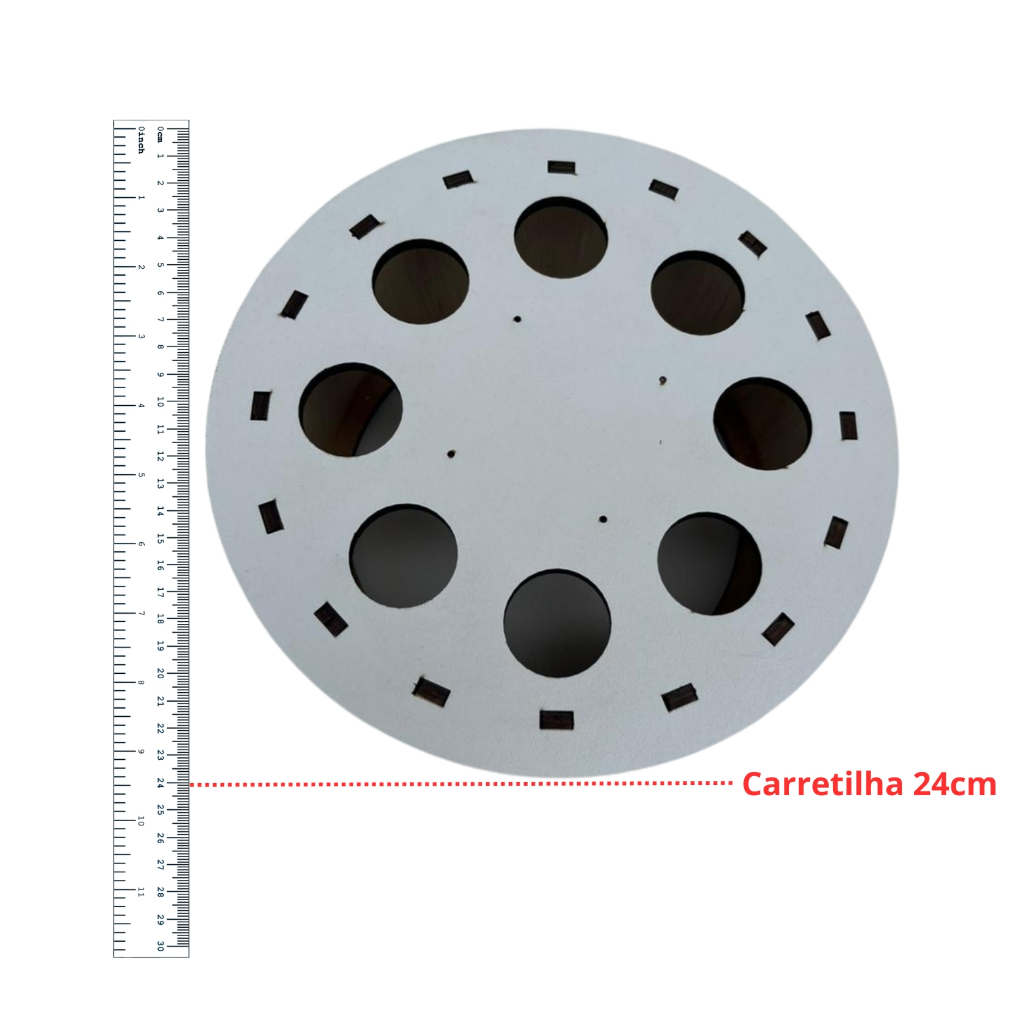 Carretilha de Pipa 24 cm Cor Branca Catraca Travada