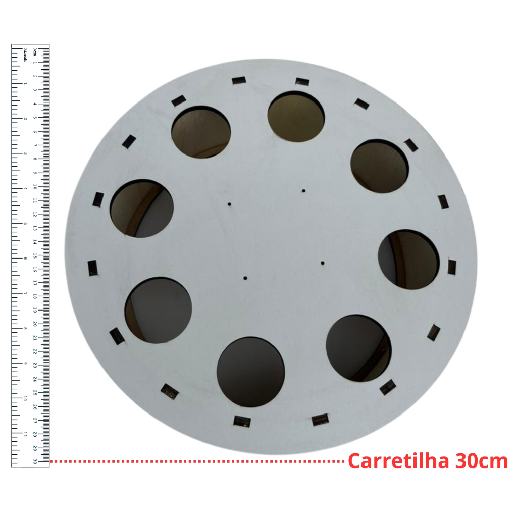 Carretilha de Pipa 30 cm Cor Branca - Catraca Travada