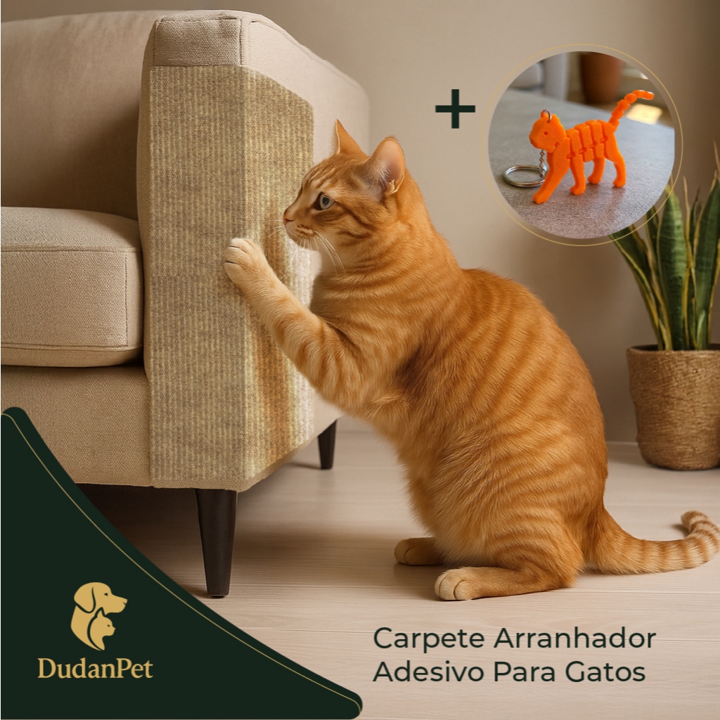 Kit Arranhadores Protetor Adesivo Gatos Pet Sofá, Cama e Moveis Premium 30X50cm + BRINDE
