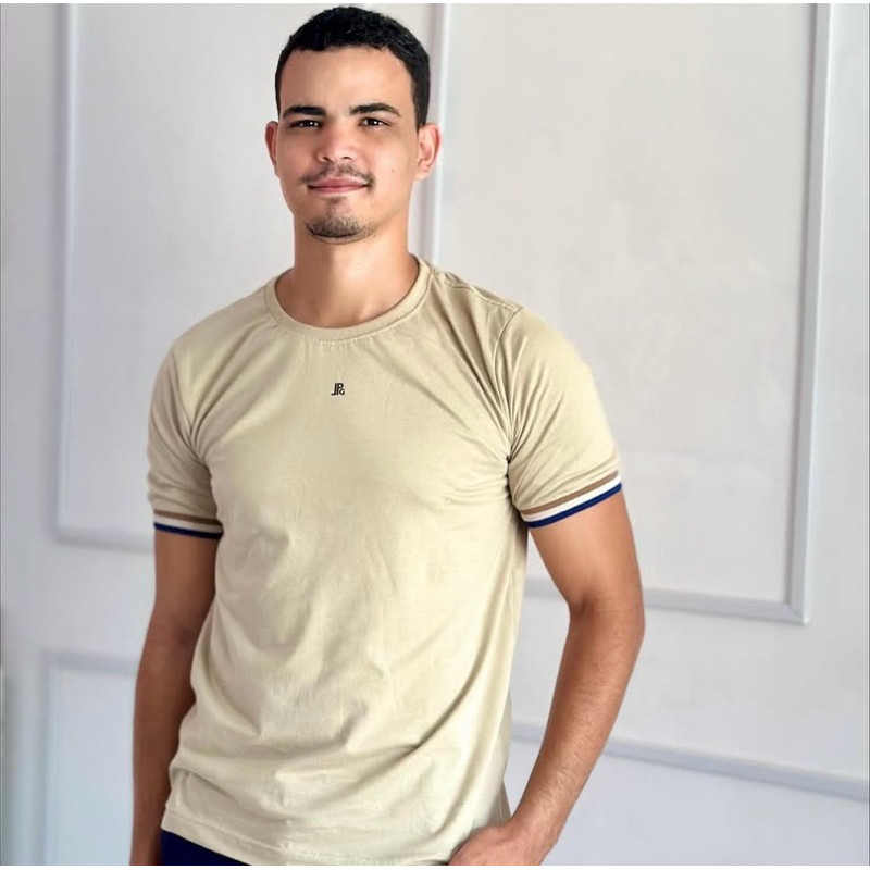 Camisa Masculina Gola Careca/ Camisa com punho/ Camisa de malha/ Camisa de Algodão