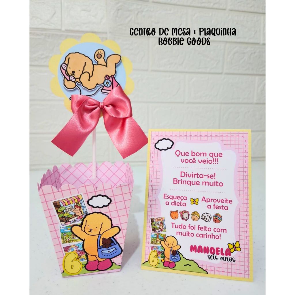 Kit Centro de Mesa BOB GOOD | Personalizado | Enfeite Cachepô Plaquinha | Decoração Festa |ENVIO RÁPIDO