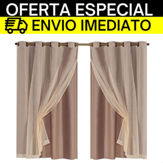 Cortina Blackout Com Forro Voal Liso 2,00 x 1,40 Mts Sala Quarto Casal Infantil - Poucas Unidades em Oferta na Shopee