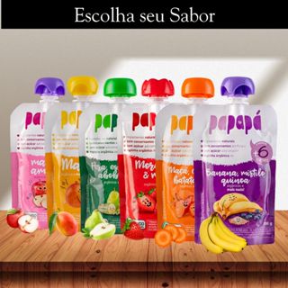 Papinha Orgânica Saudável Sem Açúcar e Conservantes 100g - Papapá em Oferta na Shopee