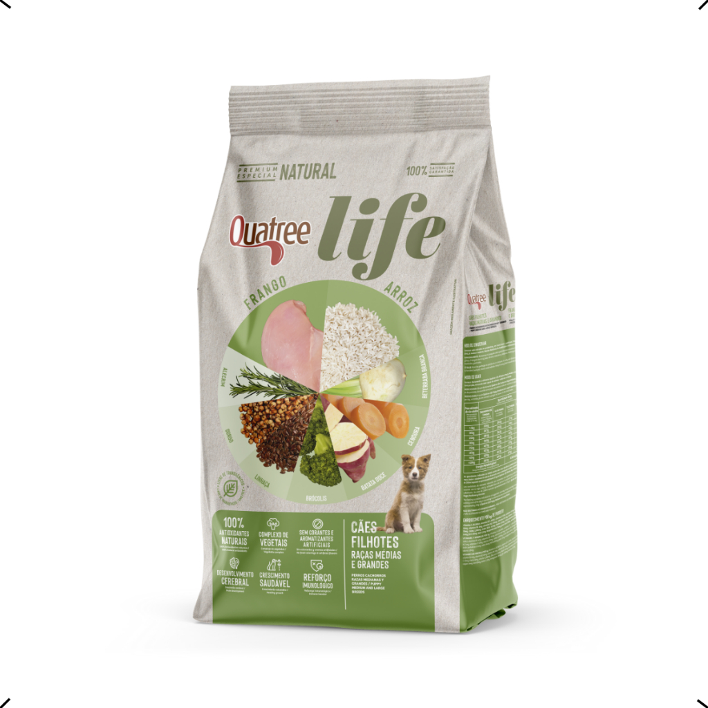 RAÇÃO QUATREE LIFE FILHOTE RAÇA MEDIA E GRANDE 20KG em Oferta na Shopee