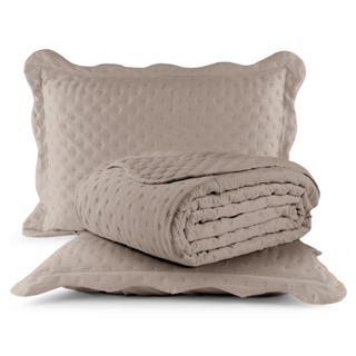 Kit Cobre Leito Colcha King 03 Peças - 200 Fios Toque Macio Micropercal Flex Premium em Oferta na Shopee