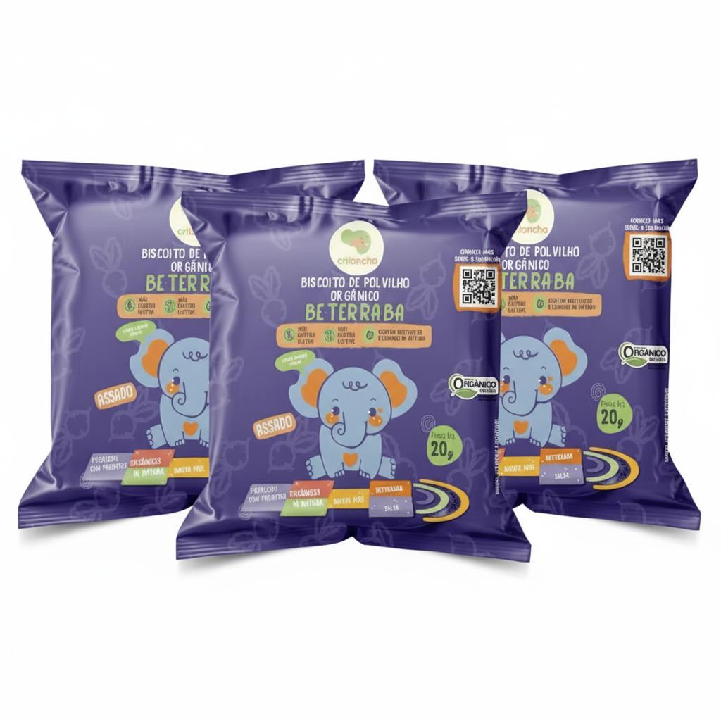 Biscoito de Polvilho Crilancha - Beterraba - 20g Sem Gluten