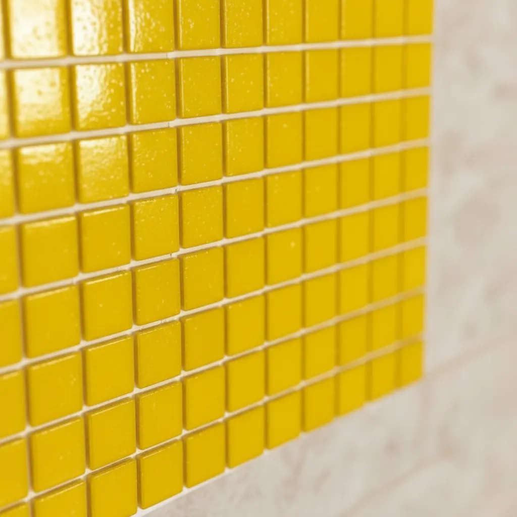 Pastilha De Vidro Linha Oriental 2x2 Amarelo Placa 32,5x32,5cm