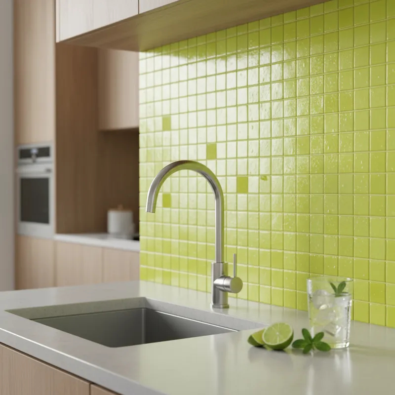 Pastilha Vidro 2x2cm Linha Candy Mix Verde Amarelado Premium - Candy 605