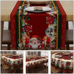 Toalha de Mesa Natal Papai Noel Oxford E Caminho Natalino – Formatos Diversos para Mesa Posta