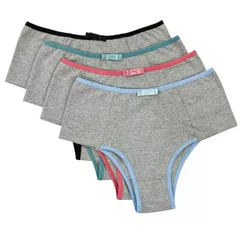 Kit 4 e 2 Calcinhas Algodão Feminina Cintura Alta Conforto Diário Cós Reforçado Segura a Barriga