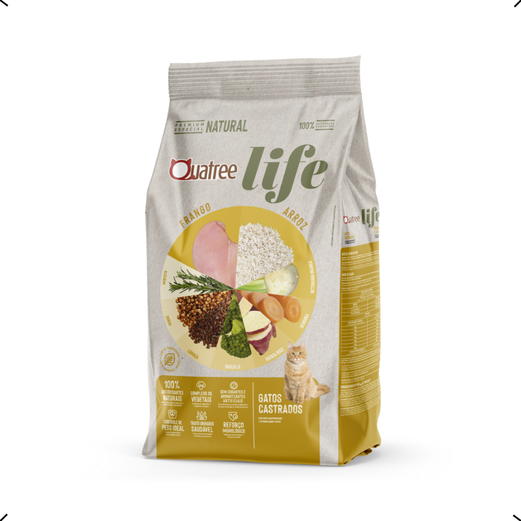 RAÇÃO QUATREE LIFE GATO CASTRADO FRANGO 10KG