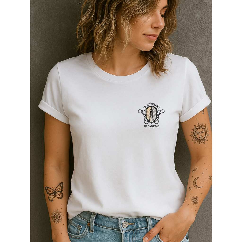 Camiseta Babylook Feminina Estampada 100% Algodão Curso Faculdade Profissão Arquitetura E Urbanismo