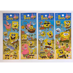 10 Cartelas Adesivos Bob Esponja infantil