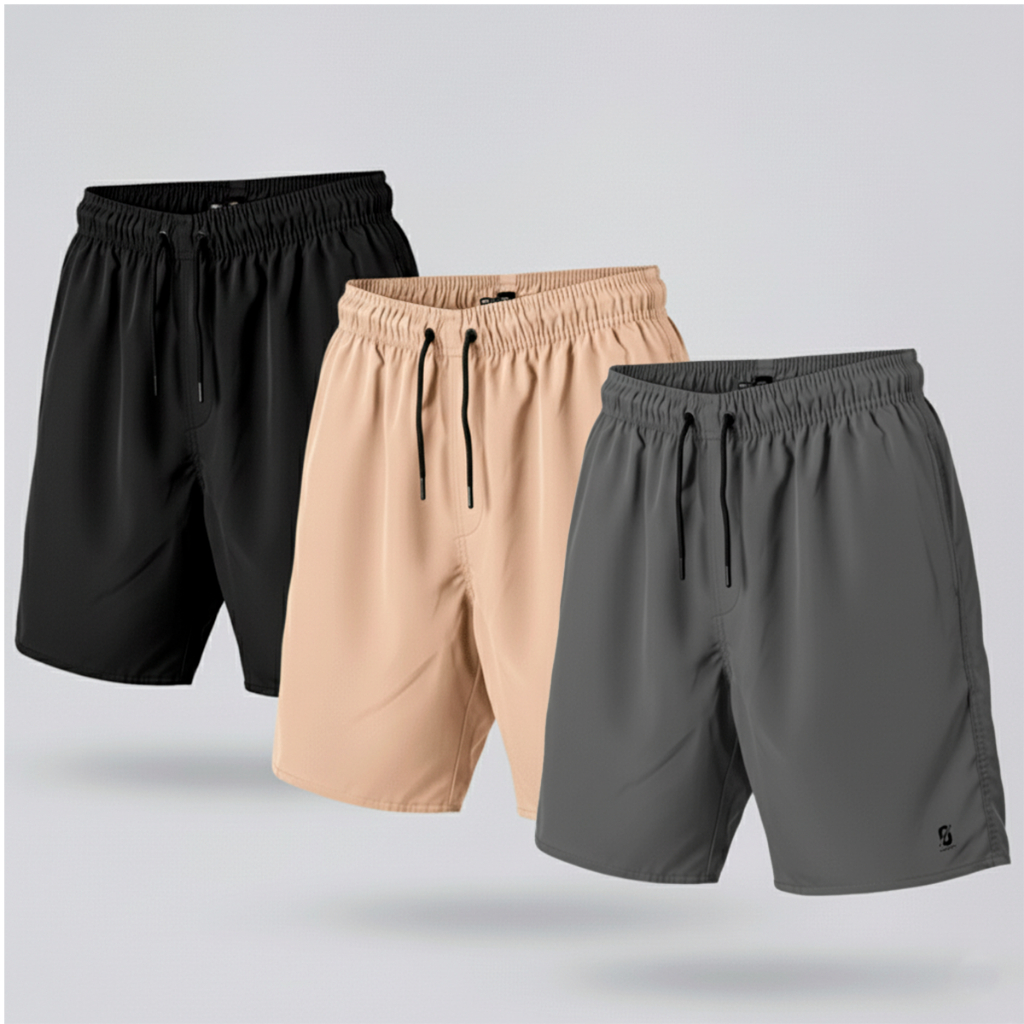 Kit 3 Bermudas Masculina Plus Size Conforto com Elastano G1 a G6