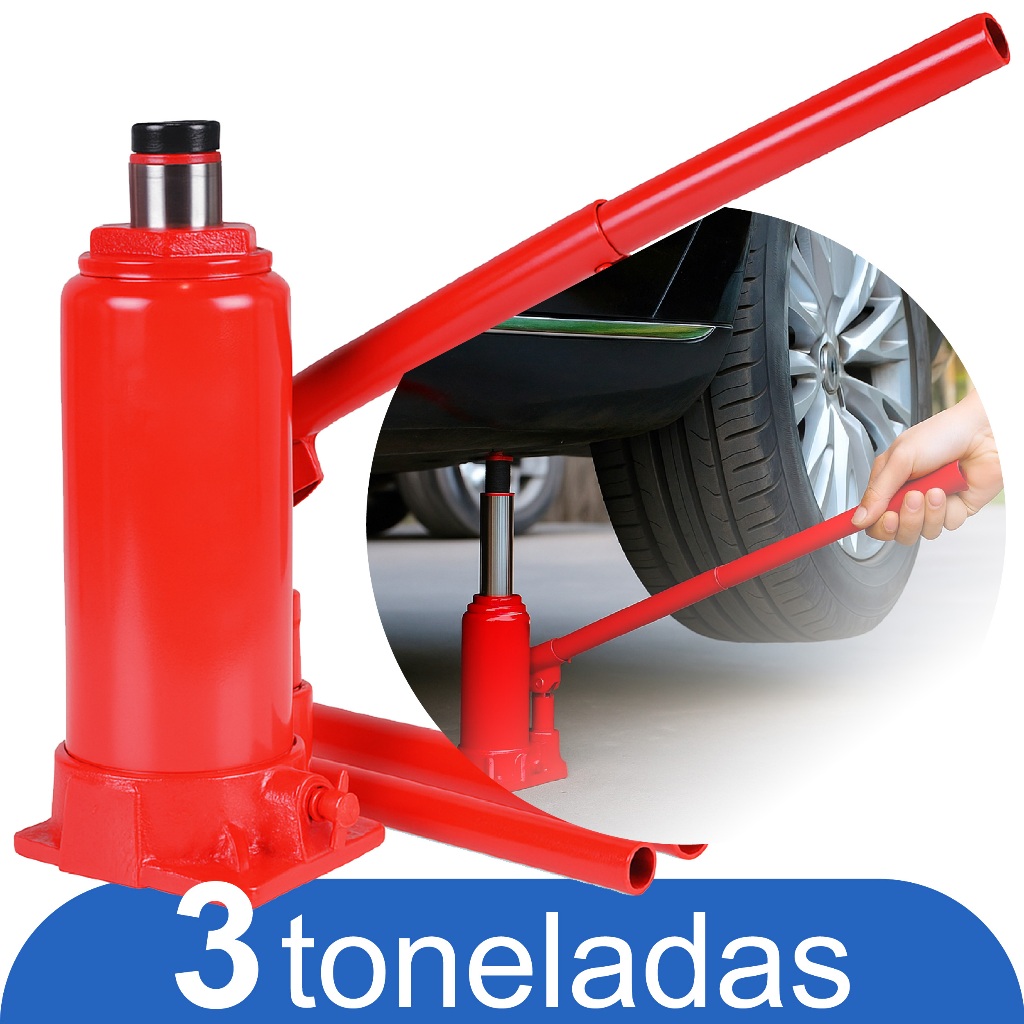 Macaco Hidráulico Automotivo Estilo Garrafa 3000kg Carro Van Caminhonete Top