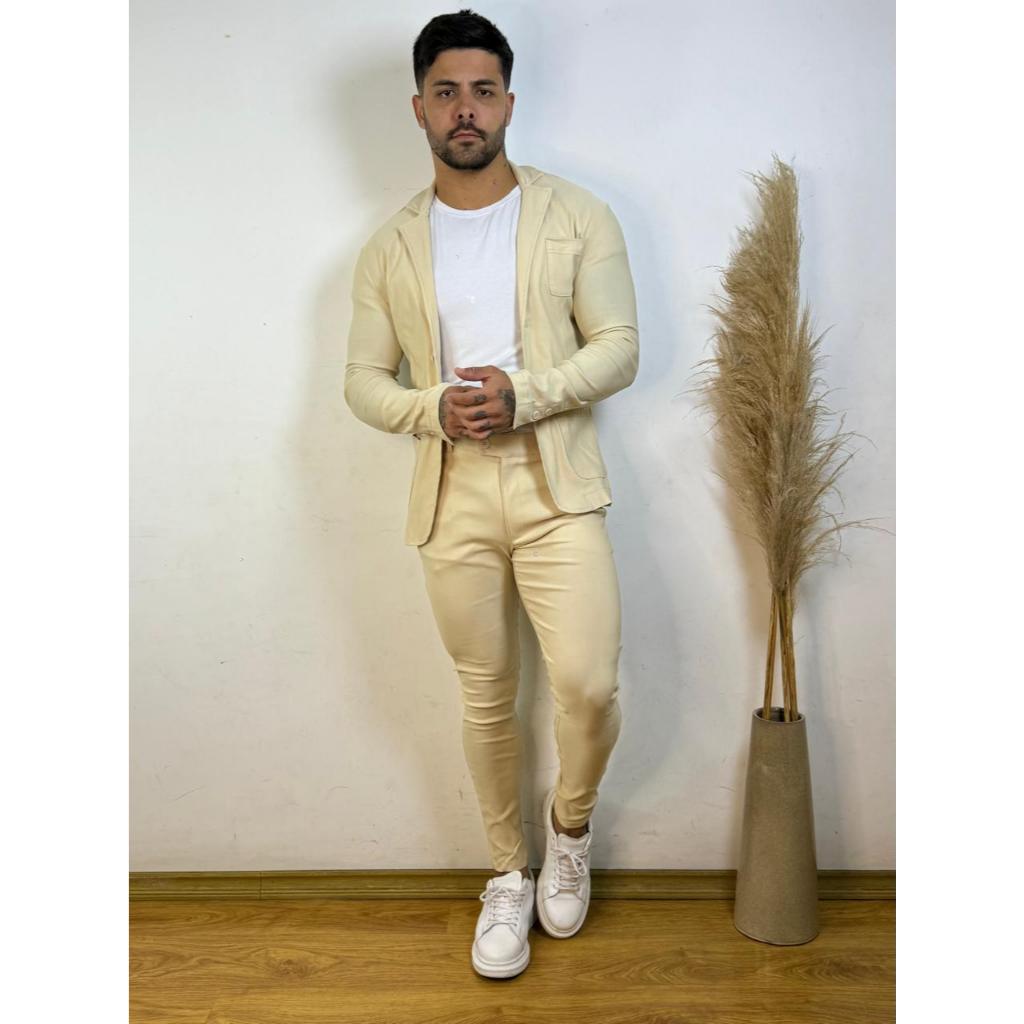 Conjunto Masculino Blazer + Calça alfaiataria bege - Elegância Sem Esforço!