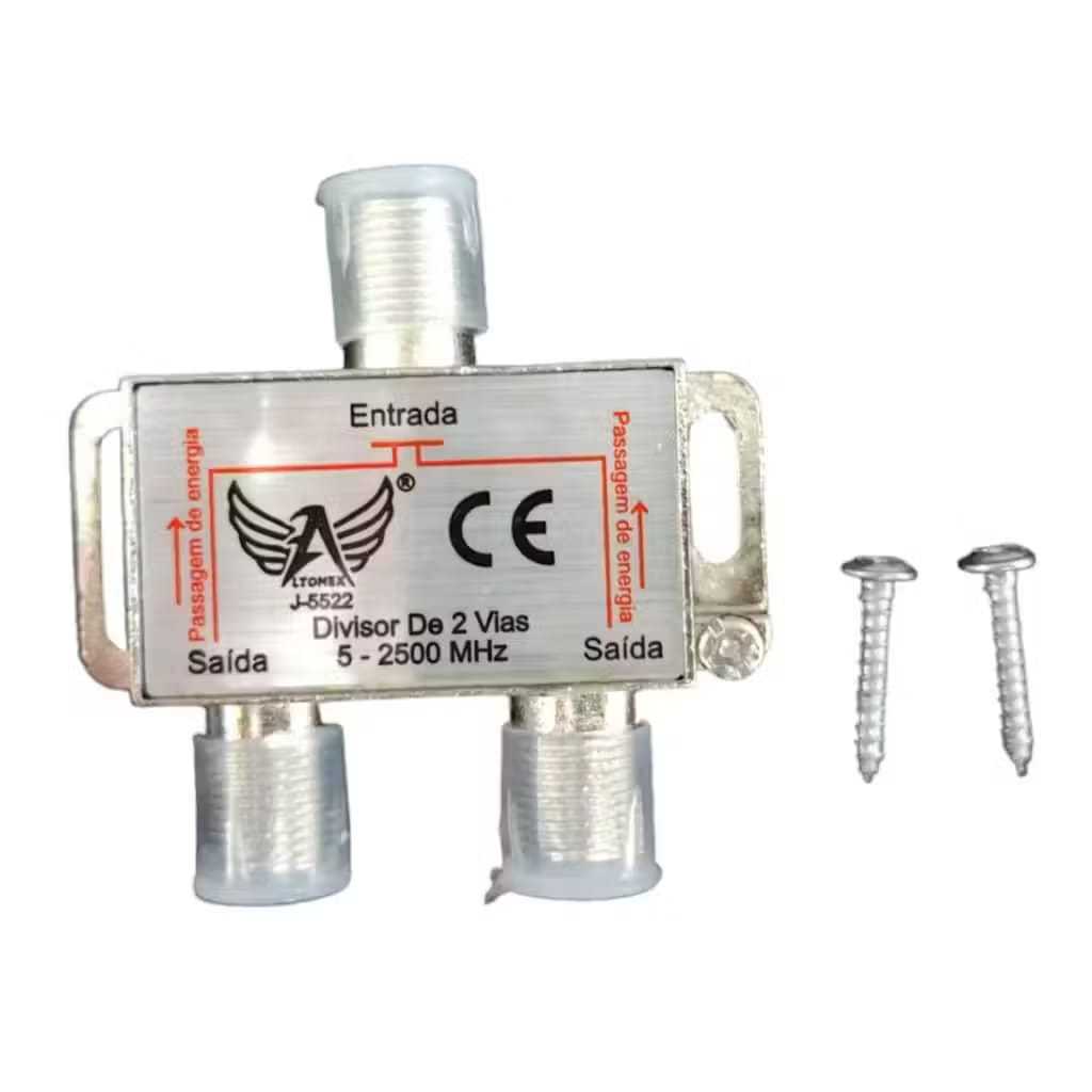 Divisor De Antena - Divisor de Sinal 2 Saídas Para Tv - Altomex