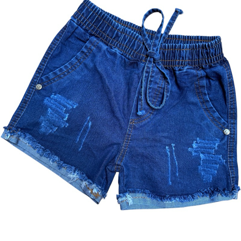 Short Menina Jeans Infantil Verão – Puído e Sem Puído | Veste 4 a 12 em Oferta na Shopee