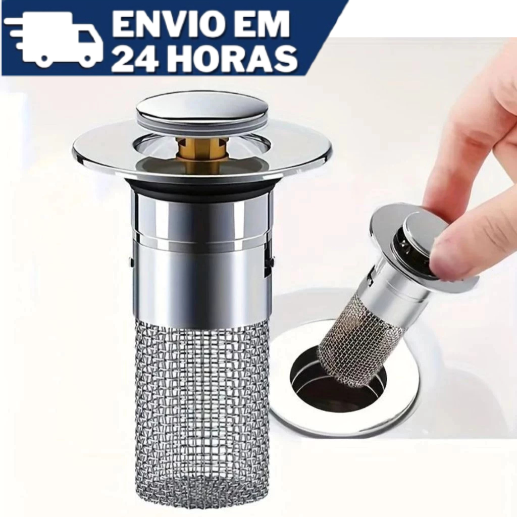 Ralo Válvula Click Pia Luxo Inteligente Inox Para Cuba Banheiro Lavatório Filtro De Ralo Anti Perdas em Oferta na Shopee