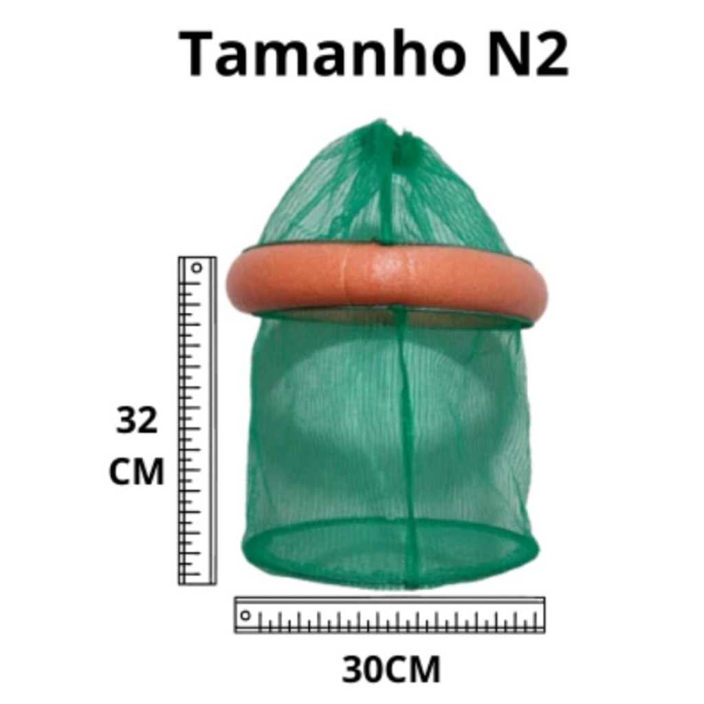 Samburá Viveiro Covo Para Peixe com Boia Tela De Nylon P2 M2 G2 — imagem 2 de 2