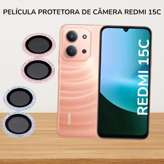 Película De Câmera Kit 2x Com Strass Para Redmi 15C em Oferta na Shopee
