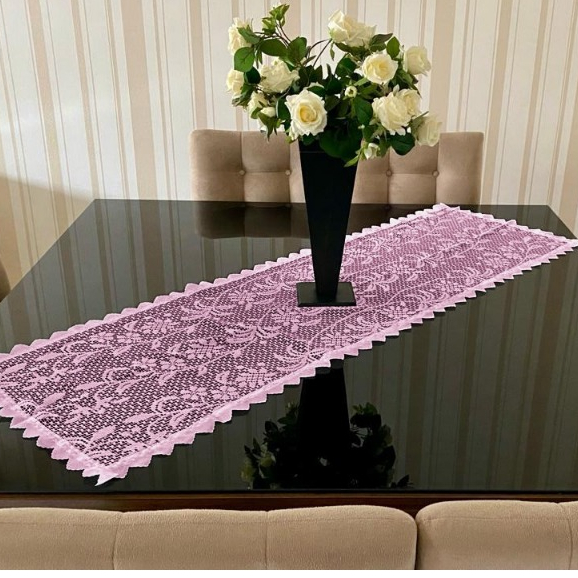 kit c/ 02 Caminho/passadeira de mesa renda 1,38 x 0,40 cm trilho balcão cozinha decoração. em Oferta na Shopee