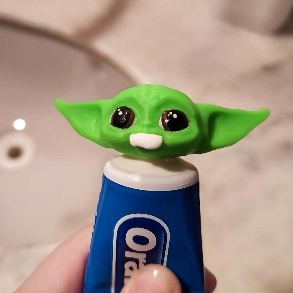 Tampa Pasta de Dente Baby Yoda Creme Dental Decorativo