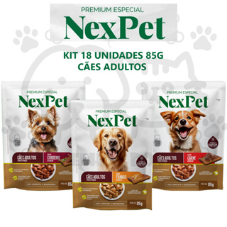 Sache Nexpet Ração úmida para Cães Adultos Caixa com 18un de 85g em Oferta na Shopee