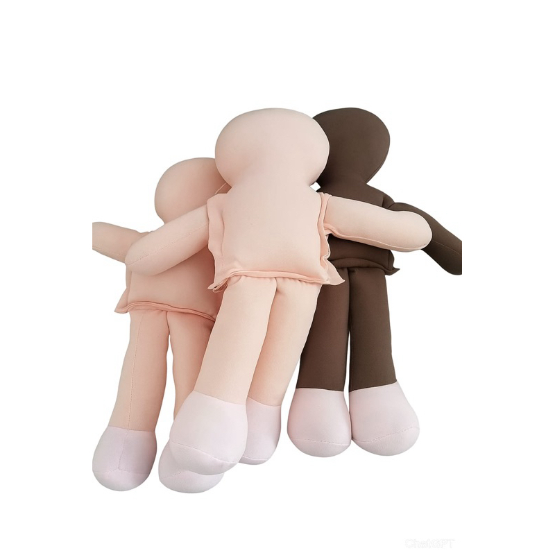Boneca De Pano 30cm Somente Corpo Careca