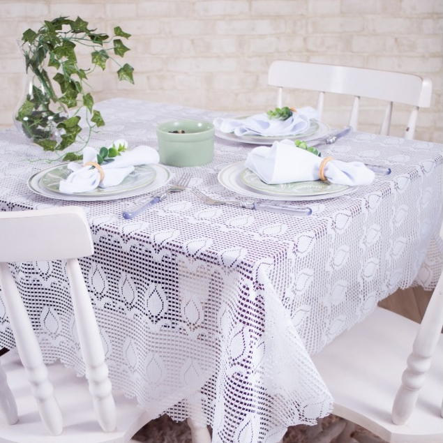 TOALHA DE MESA QUADRADA RENDA  JCM  04 CADEIRAS LUGARES 1,40 X 1,40 CM