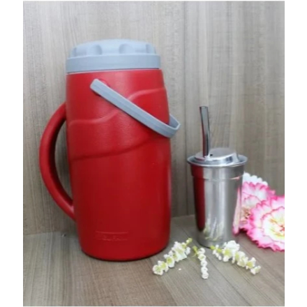 Kit Terere Copo De Alumínio + Bomba + Jarra Térmica 2 Litros CORES SORTIDAS