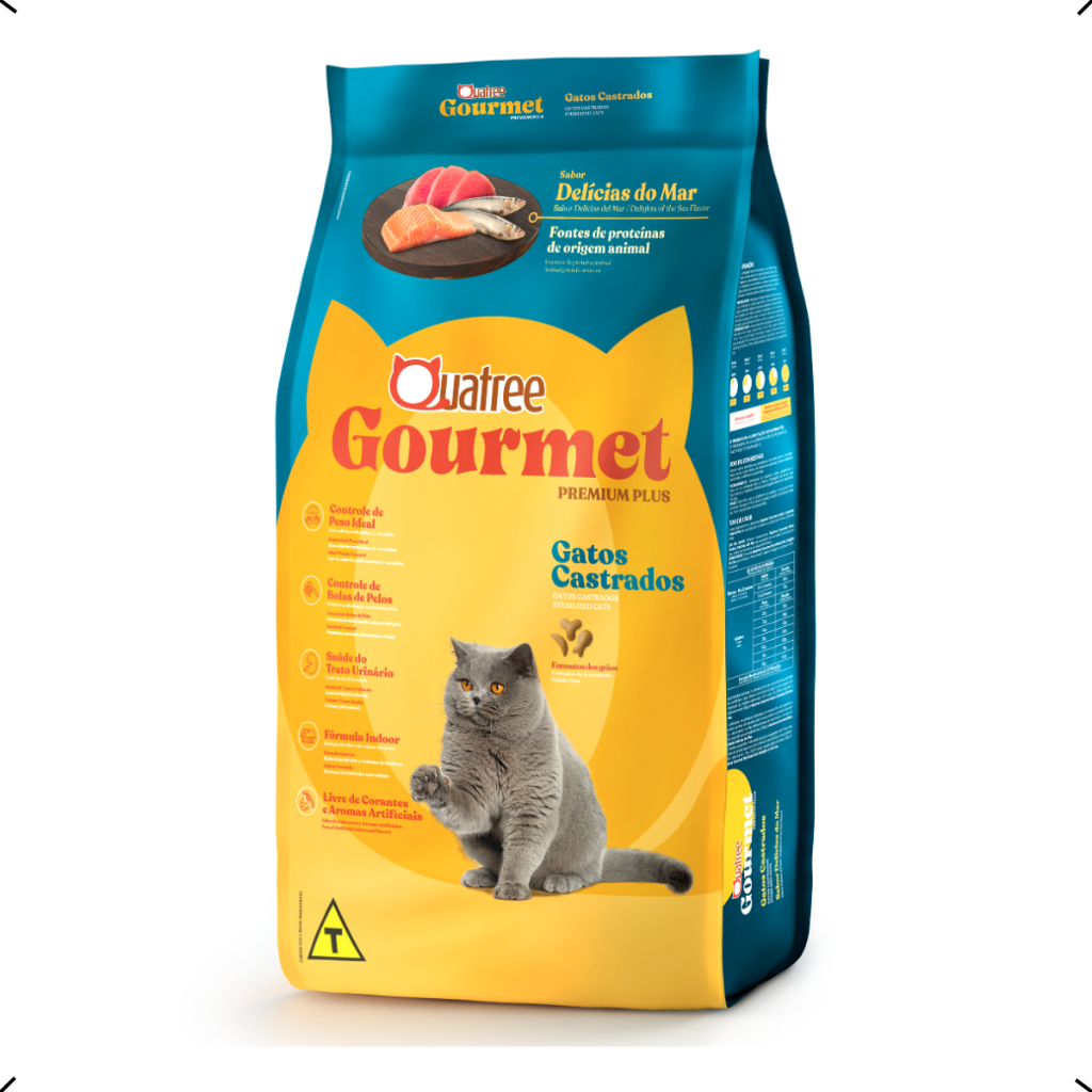 RAÇÃO QUATREE GOURMET GATO CASTRADO DELICIAS DO MAR 10KG