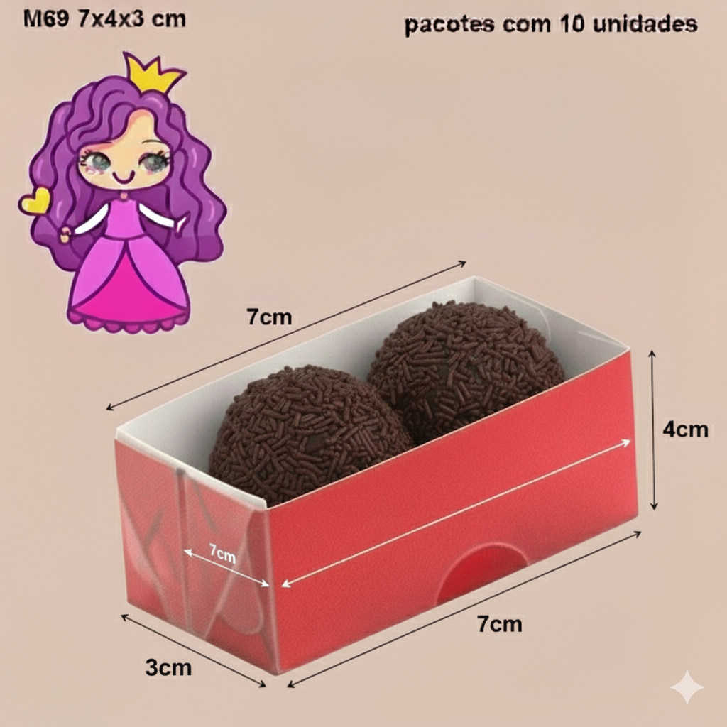 Embalagem M69 Tampa Pvc e Fundo em papel cartão Colorido - 07x04x03 - pacote com 10 unidades em Oferta na Shopee