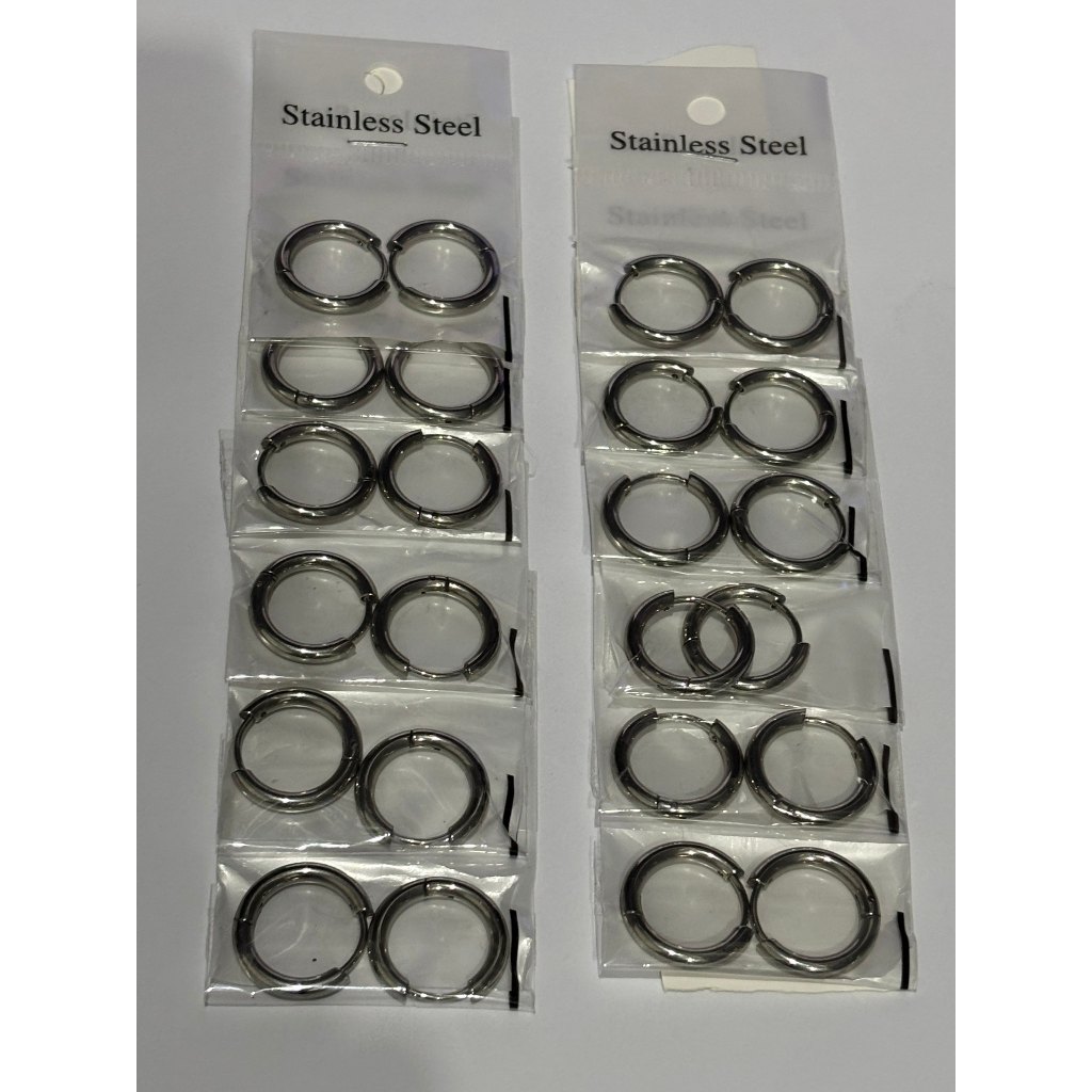 Kit 6/12/24/36 Pres Aço Inoxidável Brinco Argola Punk Rock Ródio Círculo Para masculino e femininos em Oferta na Shopee