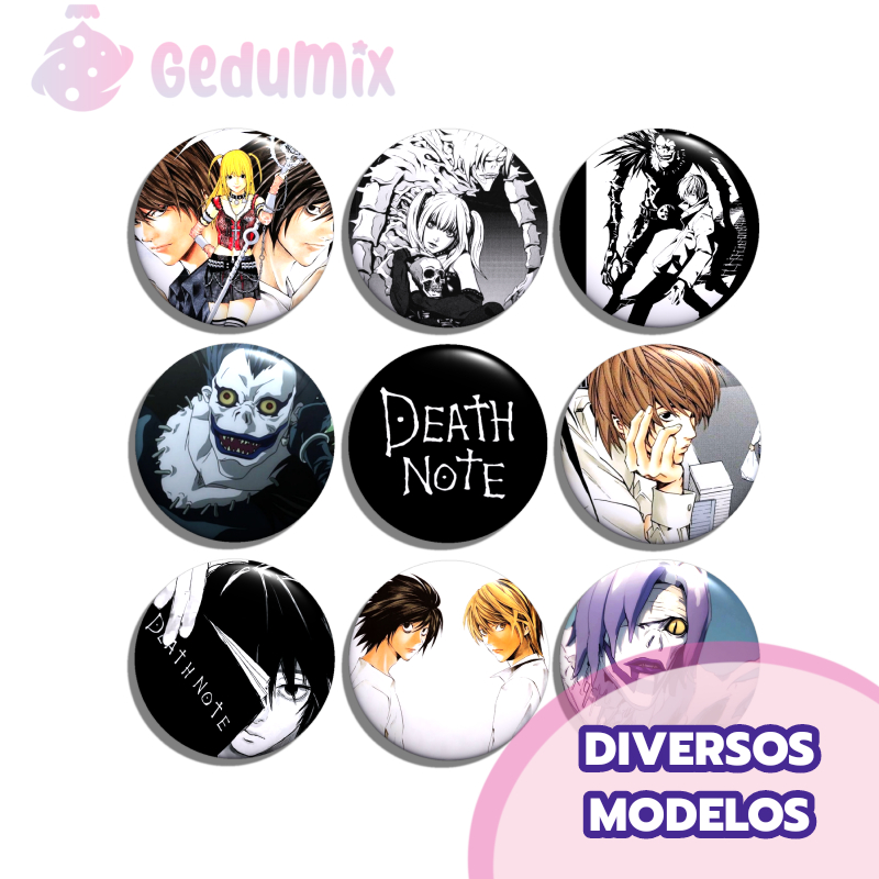 KITs Bottons Broches Anime Death Note em Oferta na Shopee