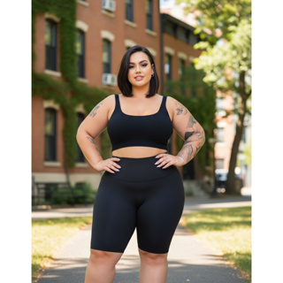 Bermuda Legging Plus Size Suplex Liso Ciclista Academia Fitness em Oferta na Shopee