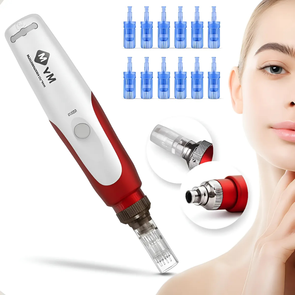 Kit Hidra Gloss Dermapen Caneta Mym Microagulhamento + 10 agulhas