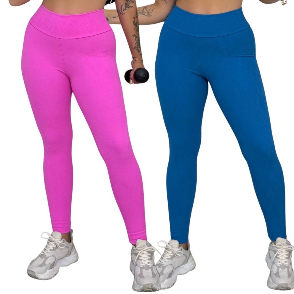 Calça Legging Fitness Feminina Academia Treino Jacquard Leg Sem Transparencia Conforto