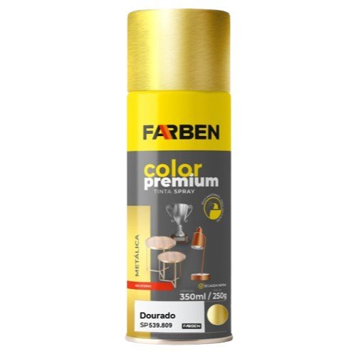 FARBEN SPRAY DOURADO METALICO 350ML em Oferta na Shopee