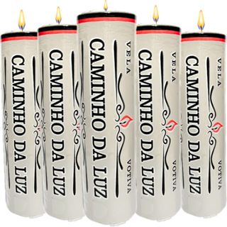 10 Velas Votivas 7 Dias 200 Gramas Branca Parafina Pura Anjo da Guarda em Oferta na Shopee
