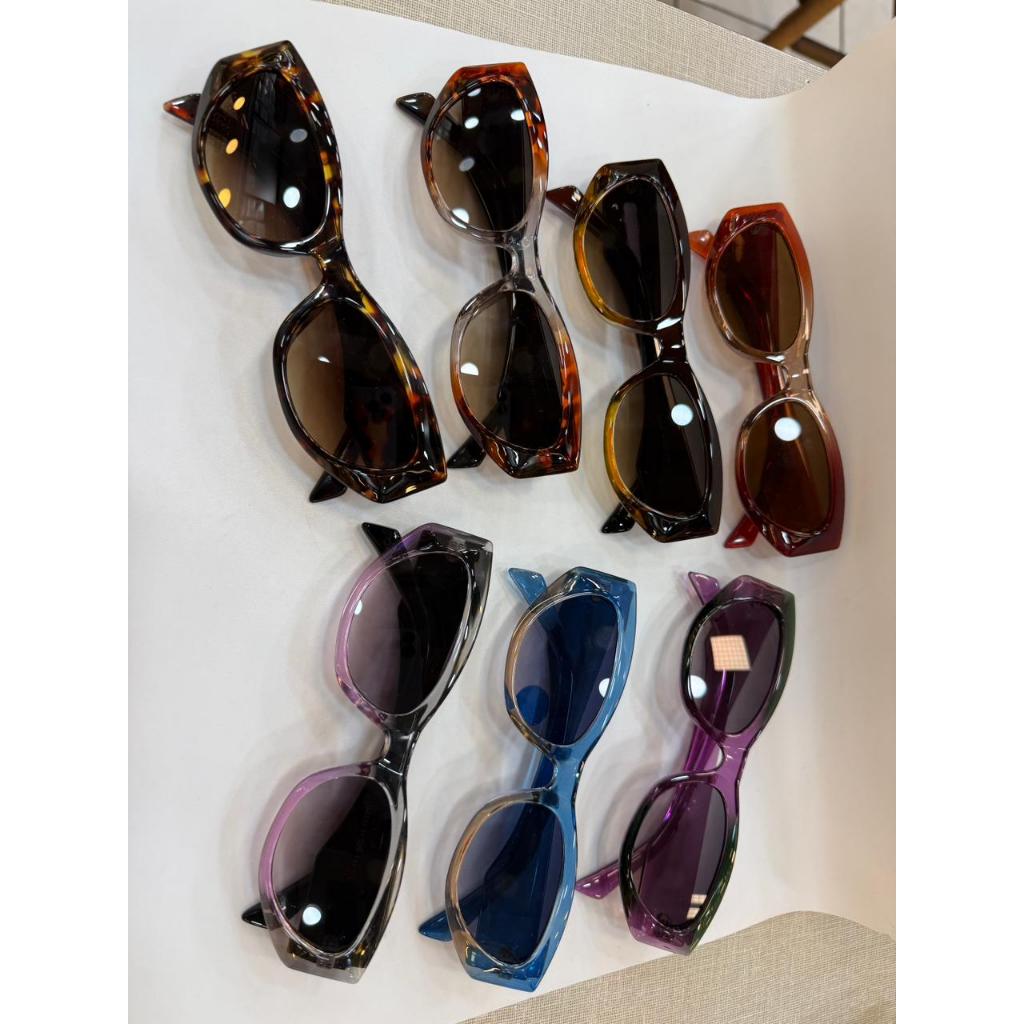 Óculos de Sol Gatinho Animal Print Onça Marrom Laranja com Cinza Transparente - Estilo Retrô UV400 Moda Óculos de sol fe
