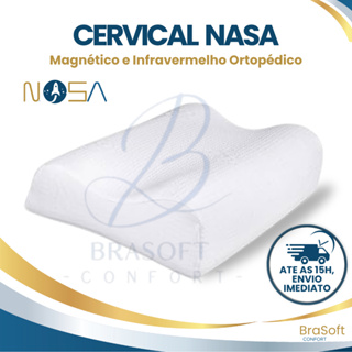 Travesseiro Nasa Cervical Ortopédico Antialérgico Viscoelastico BraSoft em Oferta na Shopee