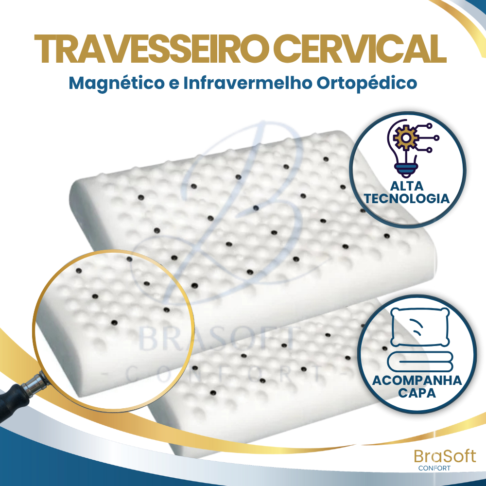Travesseiros Cervical Sublime Ortopédico Magnético BraSoft em Oferta na Shopee