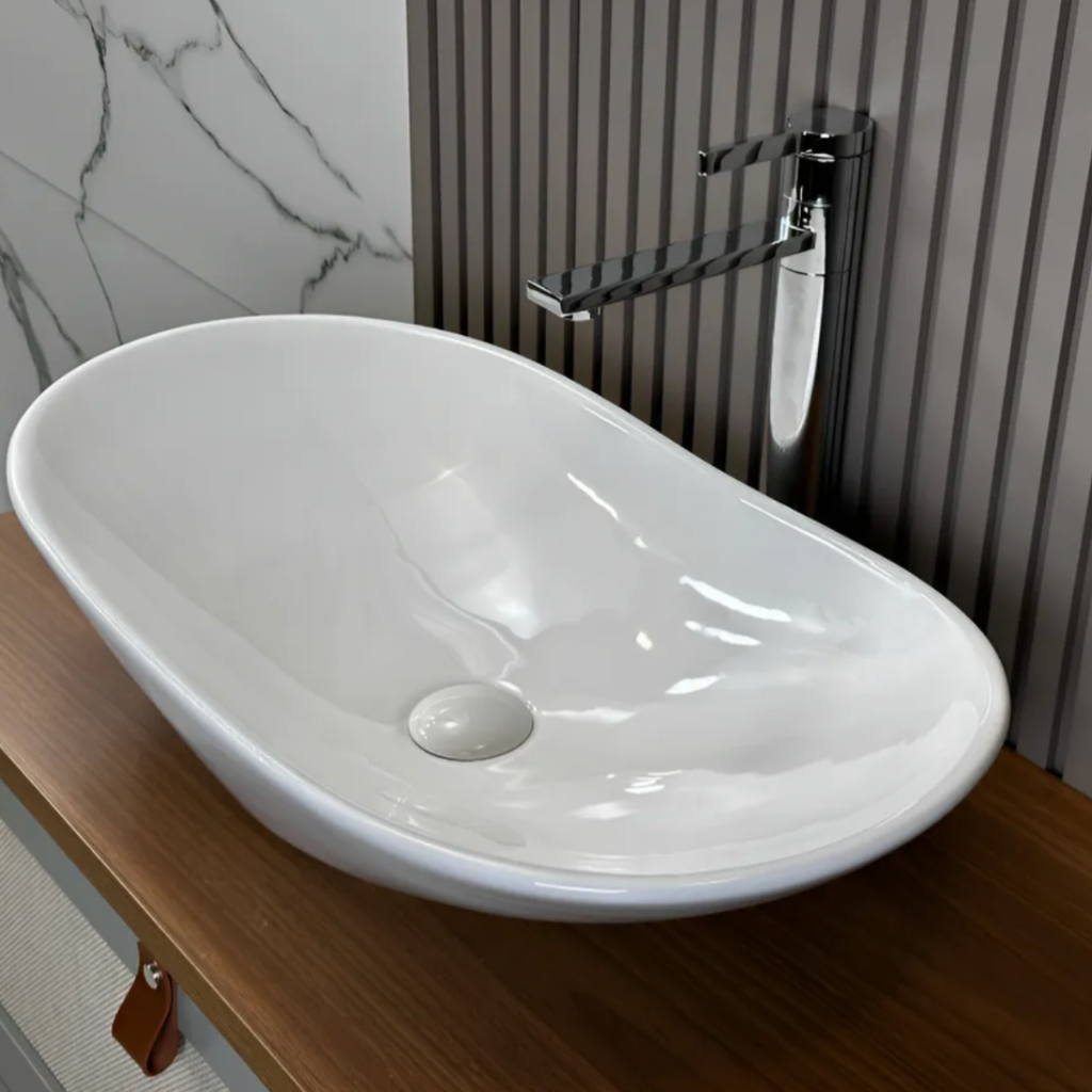 Cuba 63x36 de Porcelana Louça Gréccia com Válvula Click Porcelana inclusa Banheiro Lavabo